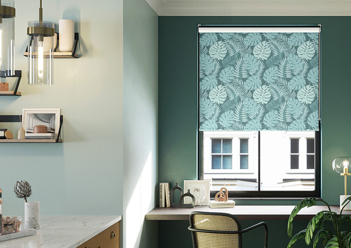 Lush Palms, Blue - Twist&Fit Roller Blind - Image 3